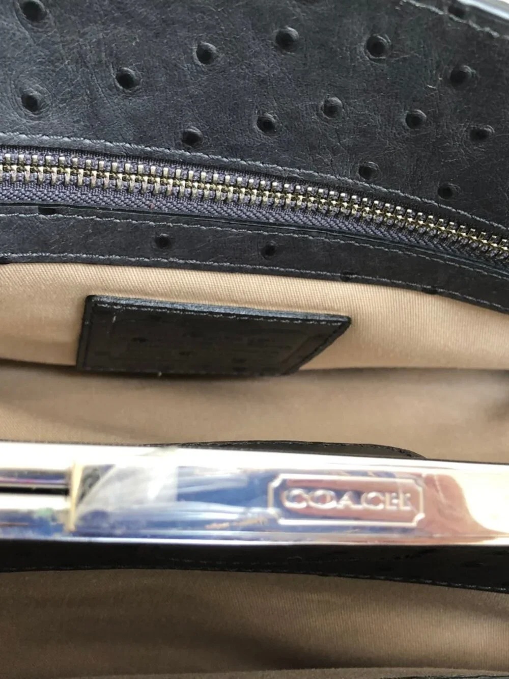 NWT COACH LEGACY PINNACLE LEIGHTON OSTRICH EMBOSSED CARRYALL - 23502 - Charcoal